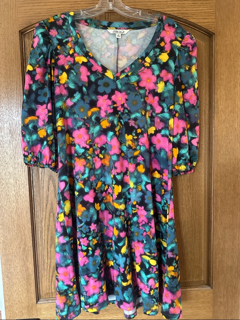 The Pioneer Woman Pastel Floral Print Top in Pink, Teal, Yellow and Black